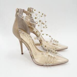 JESSICA SIMPSON Pumps Size 5.5 Wavery Clear Studded Wavery Pointed Toe Stiletto